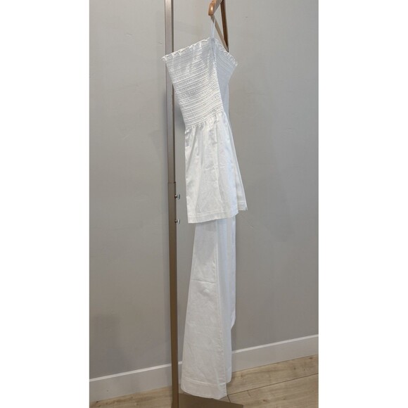 La Ligne Belle Smocked Cotton Poplin Midi Dress Women’s Sz M White MRSP $350 NWT - Picture 3 of 16